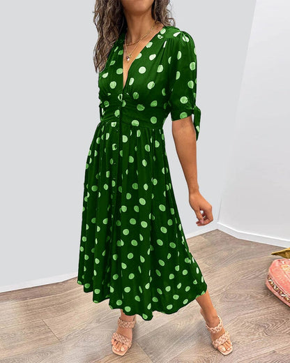Bellamy™ | Polka Dots V-Neck Dress