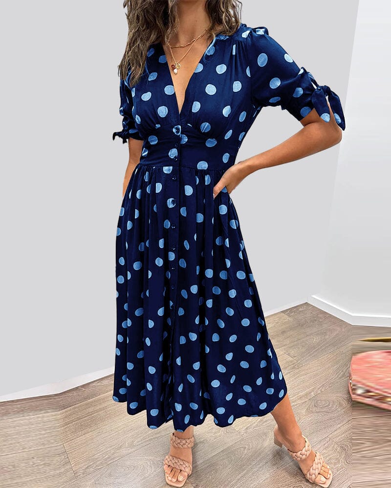 Bellamy™ | Polka Dots V-Neck Dress