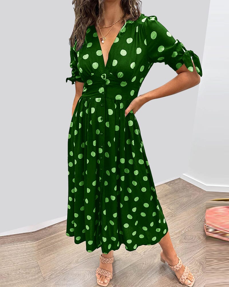 Bellamy™ | Polka Dots V-Neck Dress
