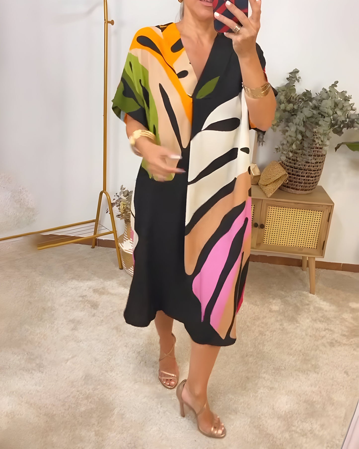 Rianna™ | Abstract Print Dress