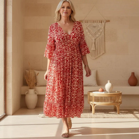 Lillia™ | Boho Printed Dress